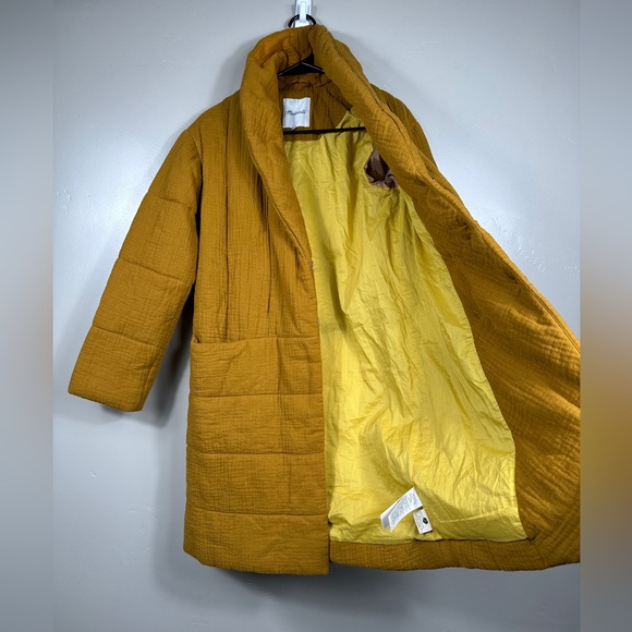 Madewell Lightspun Dumont Quilted Coat in Antique Gold Size XXS - Picture 3 of 8